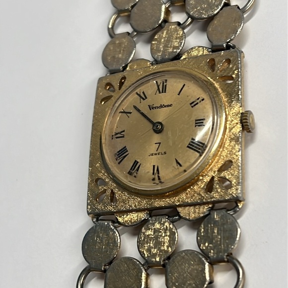 Vendome Vintage Metal Wide Bracelet Watch - Picture 5 of 8